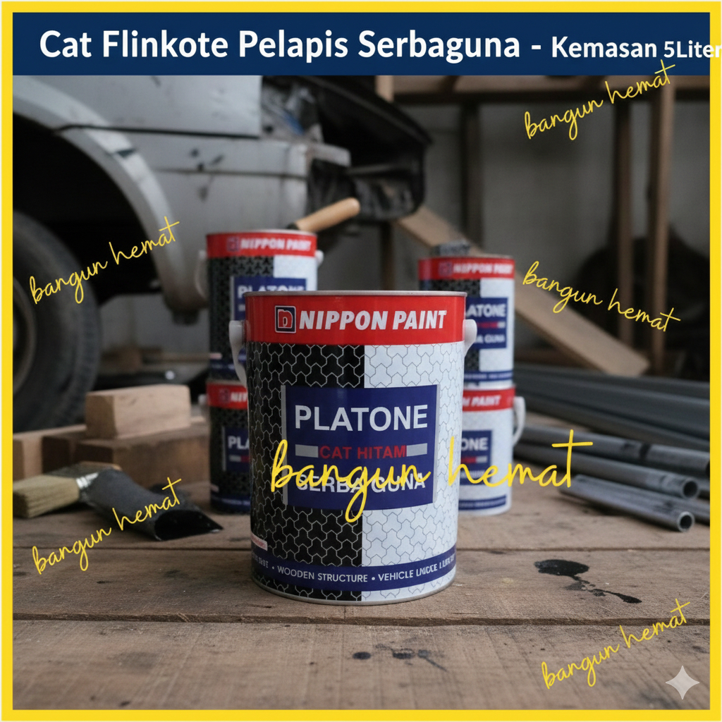 Cat Kapal Kayu & Besi Platone Nippon Paint Anti Lumut Teritip Hitam Dof 5Liter