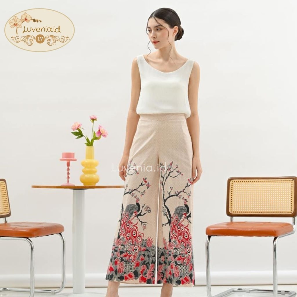 Celana Batik Wanita 164 RAP RED - Batik Modern / Batik Wanita / Batik Setelan / Kulot Batik / Celana