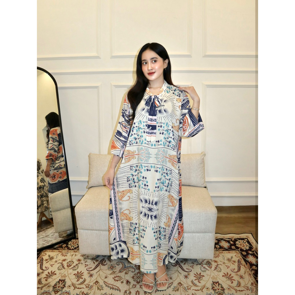 Kanaya Daster Aurora Ethnic Blue | Daster Rayon Premium l Daster LD120