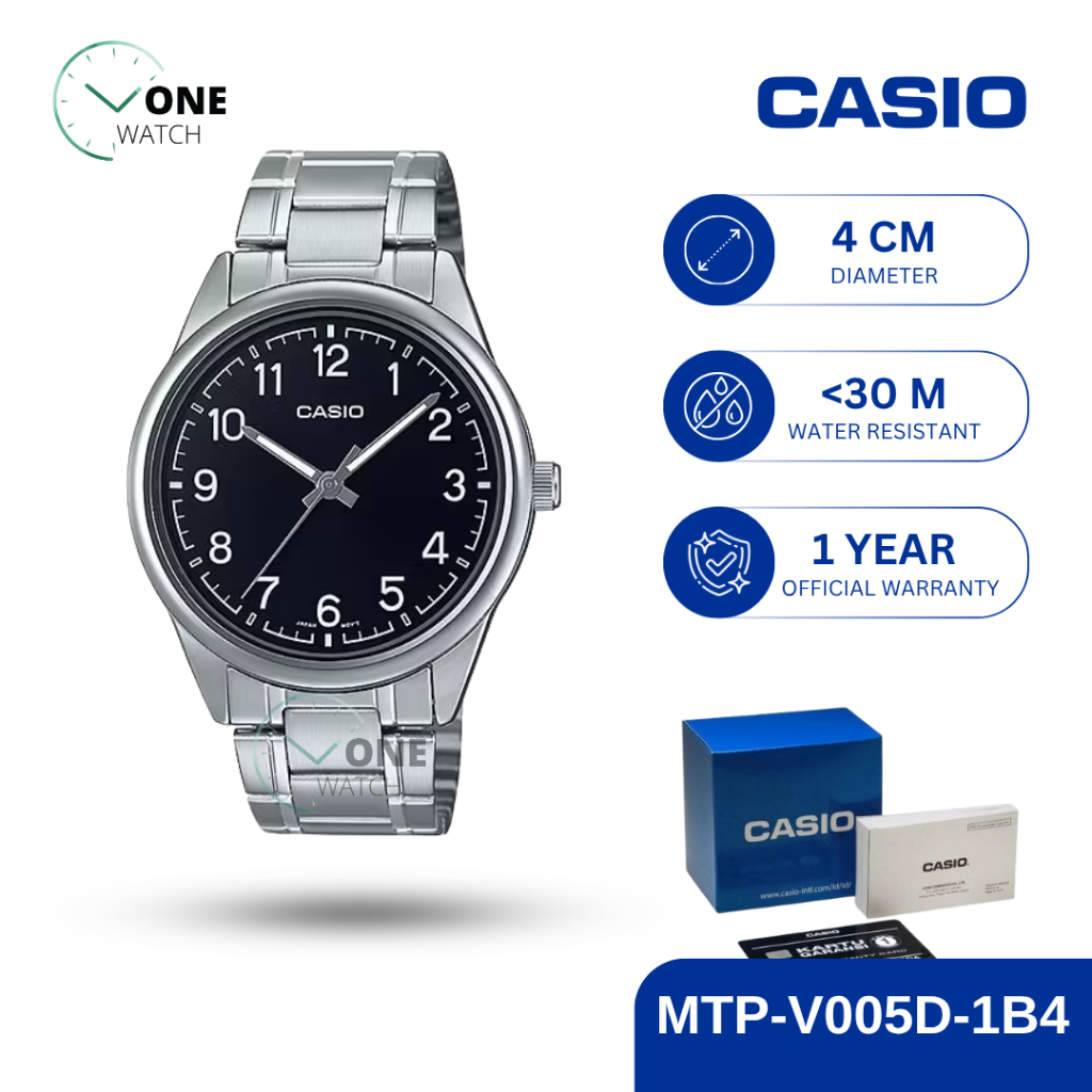 Jam Tangan Casio MTP-V005D Original Pria Analog MTP V005 D Tali Rantai Stainless Garansi Resmi