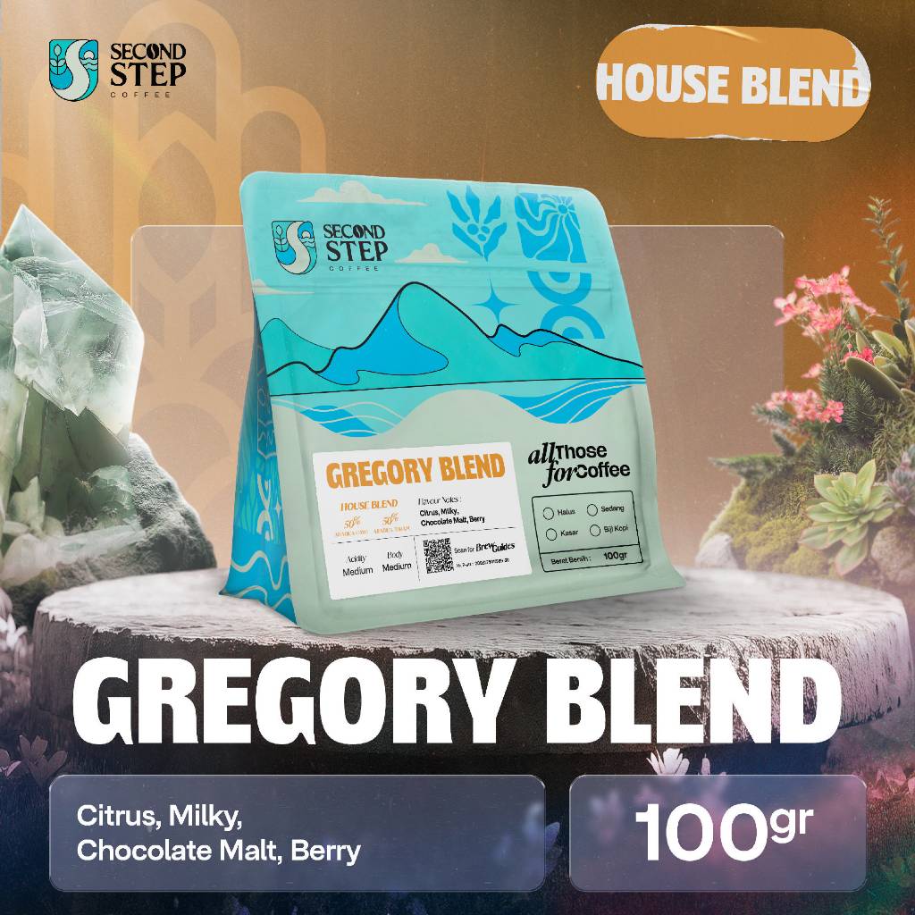 Second Step Coffee Kopi Gregory Espresso House Blend Arabika Coffee Bean Arabica 100 Gram