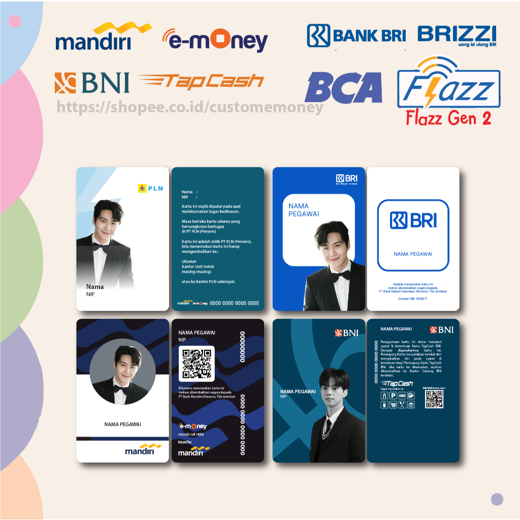 Emoney ID C4RD MANDIRI EMONEY BNI TAPCASH BRI BRIZZI Etoll E-money Card Termurah 2 SISI