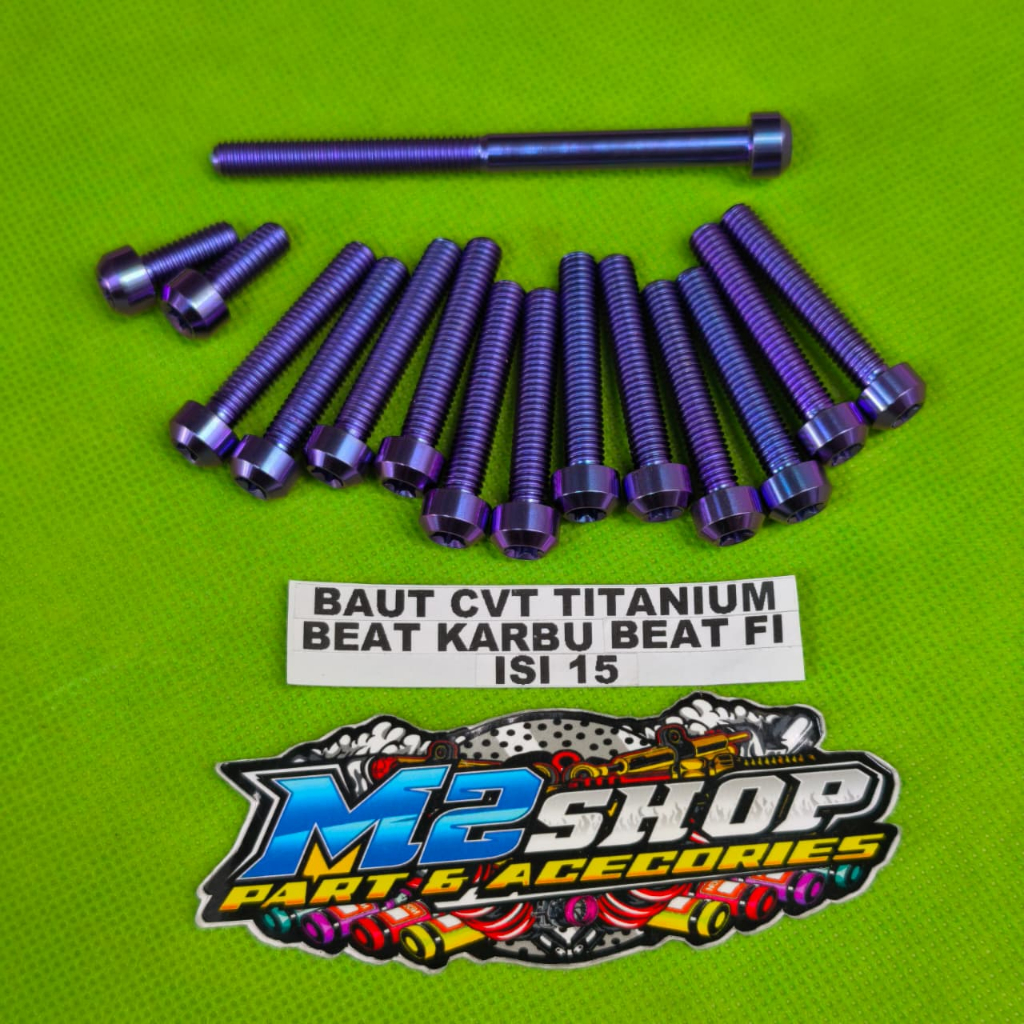 Baut cvt titanium beat karbu / baut titanium cvt beat f1 / baut cvt titanium vario lama 110cc Isi 15