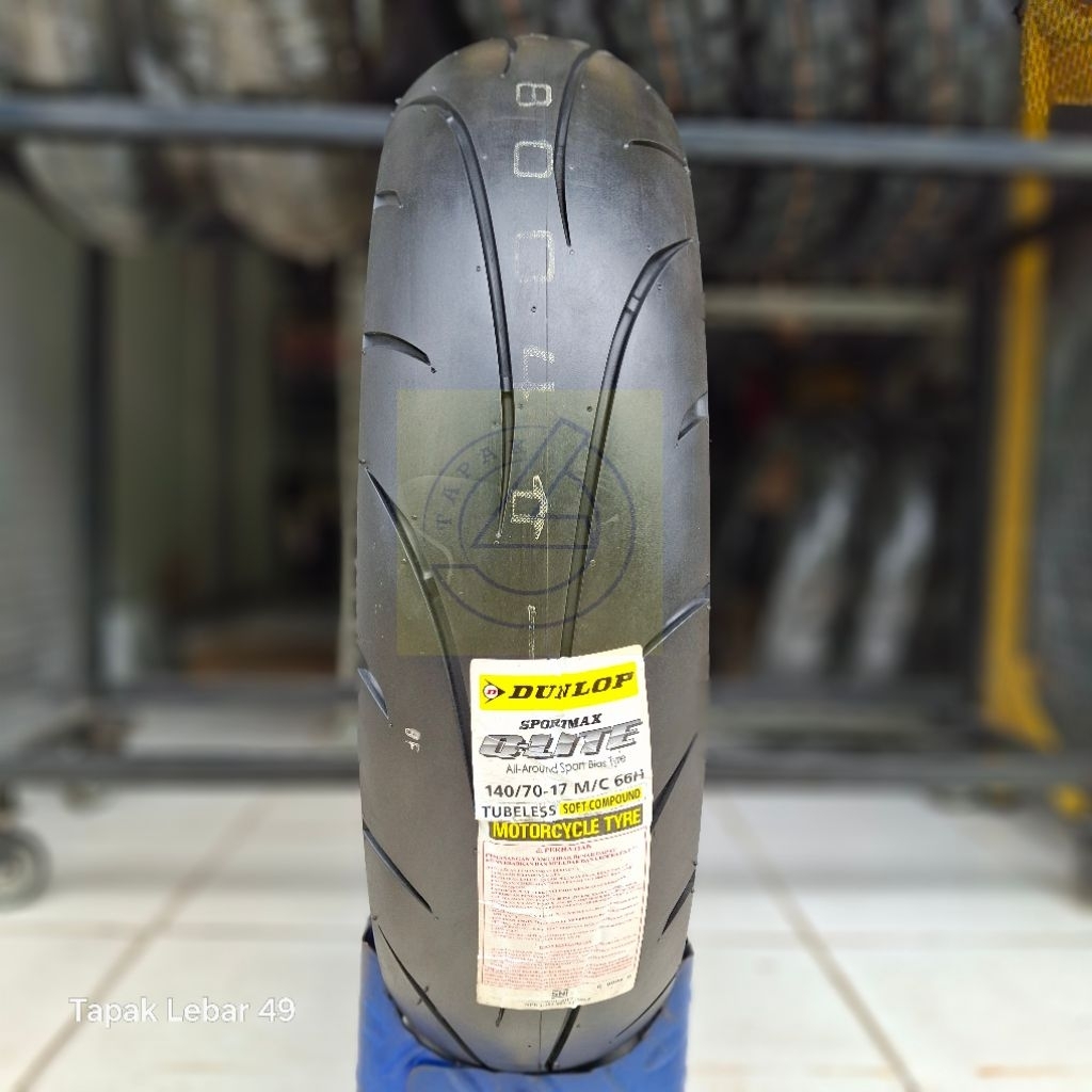 Ban Soft Compound Paling Awet DUNLOP Qlite 140.70.17 Ring 17 Tubeless 66H Kualitas Original Untuk Ha