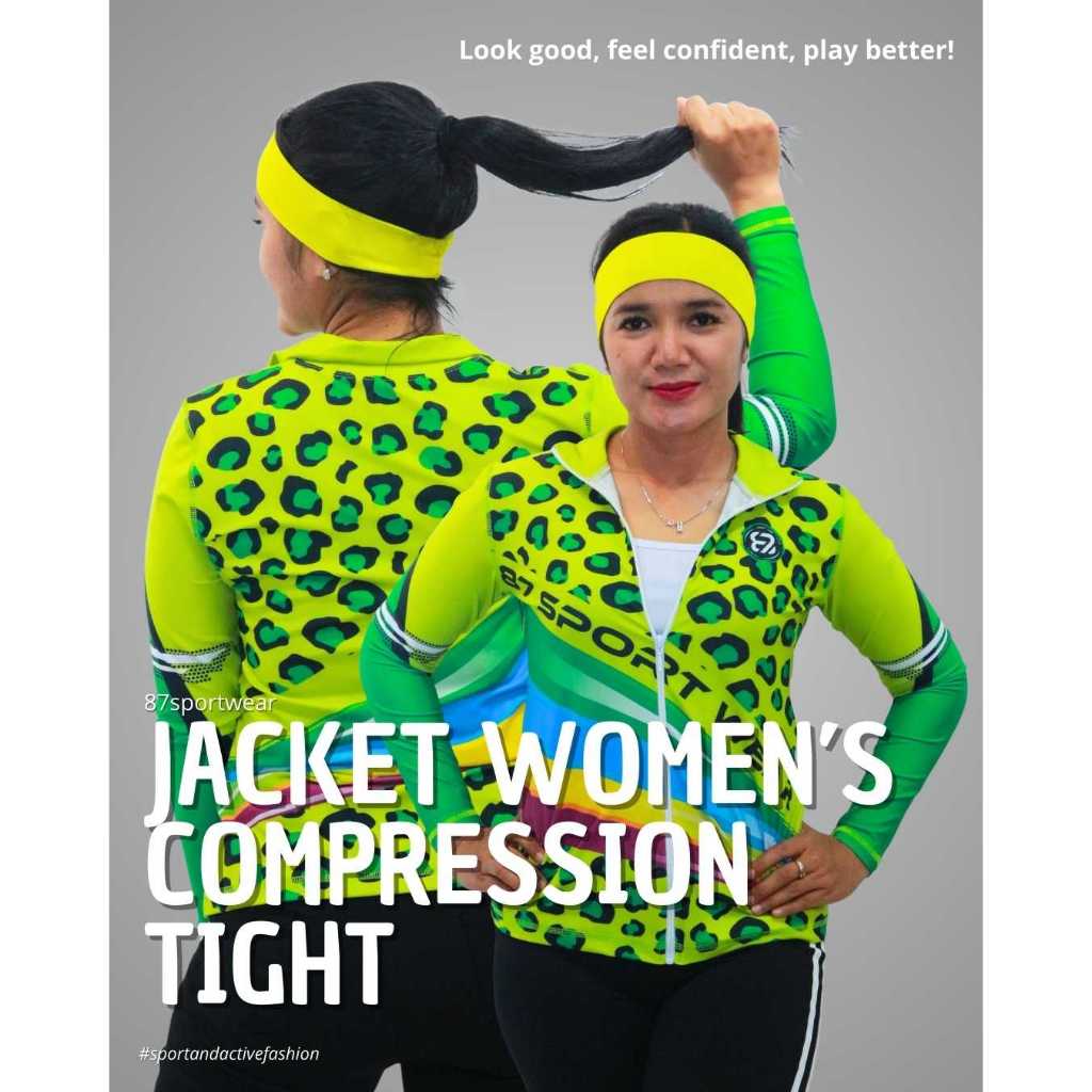 New 87SportWear Atasan Jaket ketat Pakaian Olahraga Aerobic/Zumba/Senam/Gym