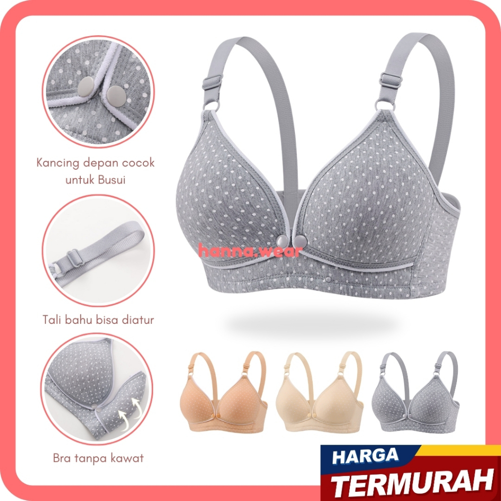 Bra Kancing Depan Motif Polkadot Bra Busui BH Busui 5154 BH Menyusui BH Kancing Depan