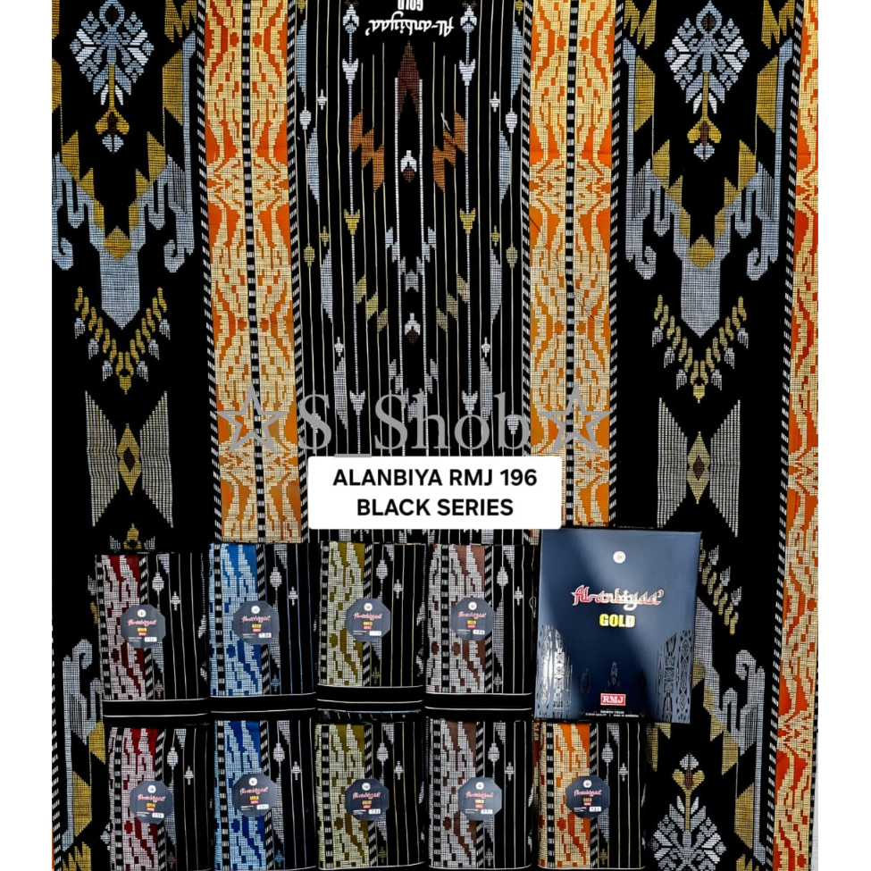 ASB Sarung Motif Tenun AL-ANBIYAA' Anbiya Motif Terbaru Black Series Tyipe 196 Terbaru Mewah