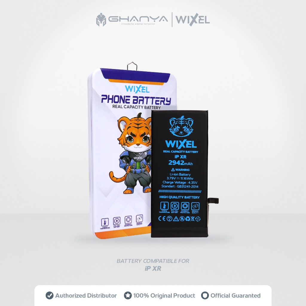 WIXEL ORIGINAL Baterai Iphone XR Double Power Real Capacity Batre Batrai Battery Ip Ori HP Handphone