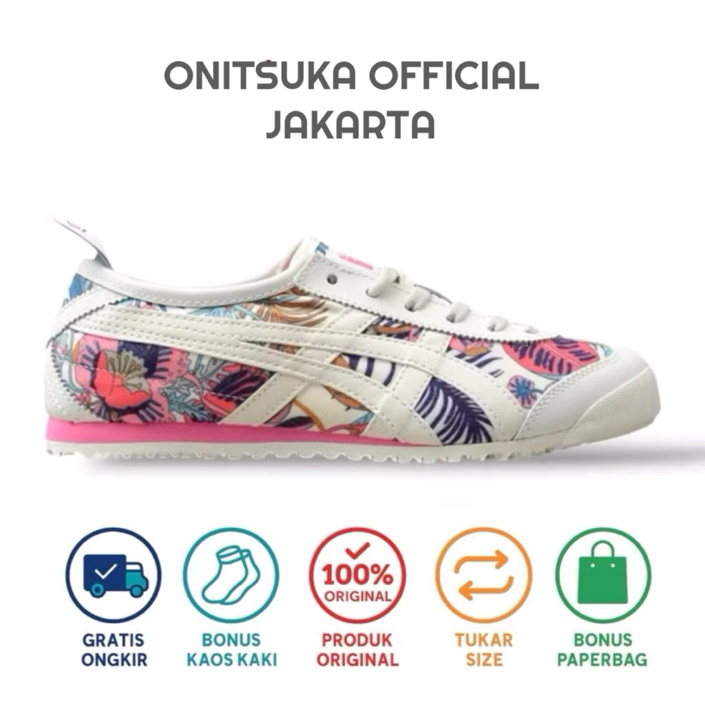 Sepatu Sneakers Wanita Onitsuka Tiger Mexico 66 Pitaya flower