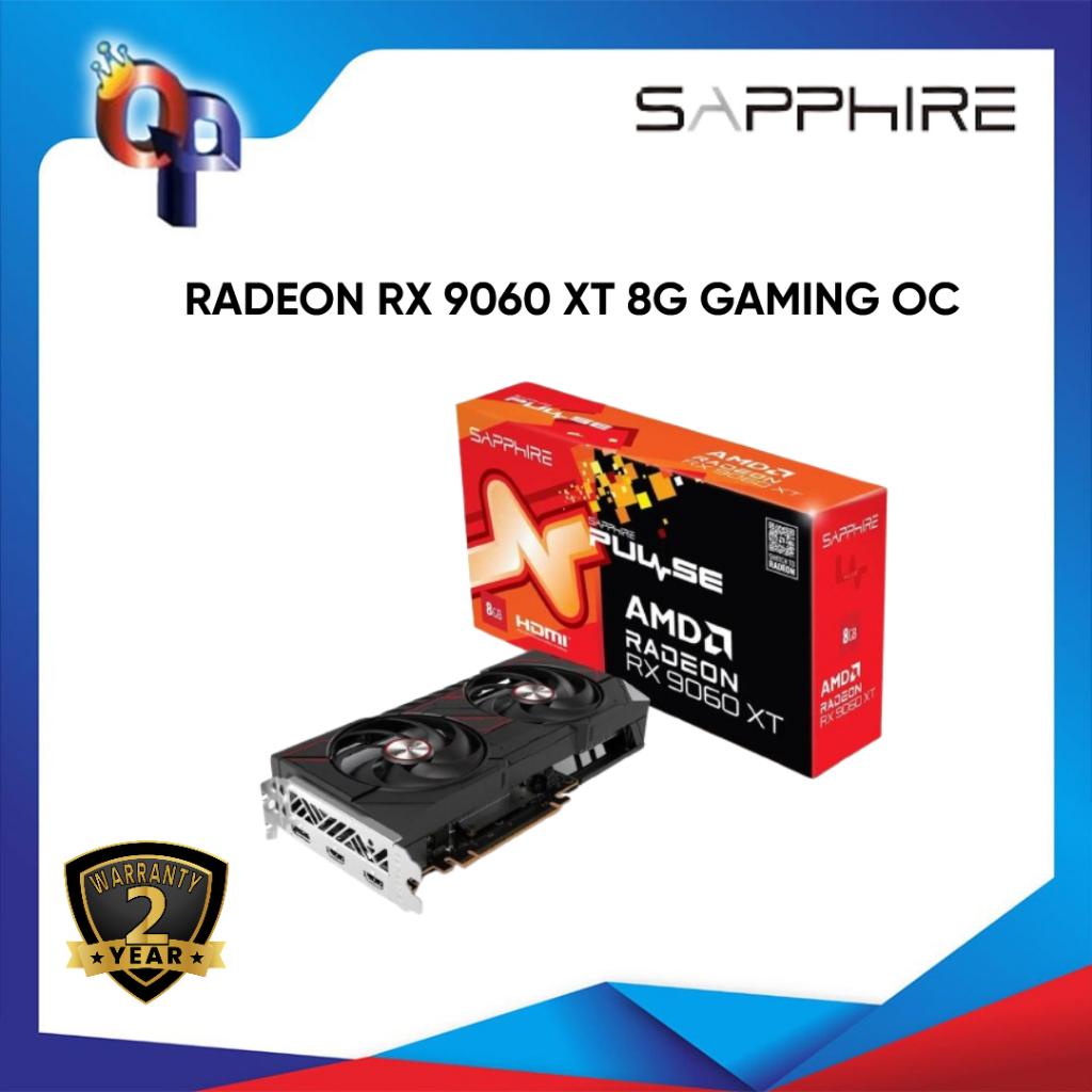SAPPHIRE PULSE AMD Radeon RX 9060 XT GAMING OC 8GB GDDR6 - VGA CARD RTX 9060XT RTX9060XT