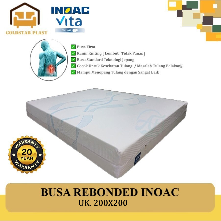 Kasur Rebonded INOAC Orthopedic Vita Foam uk 200 x 200/Original INOAC Garansi 20 TH