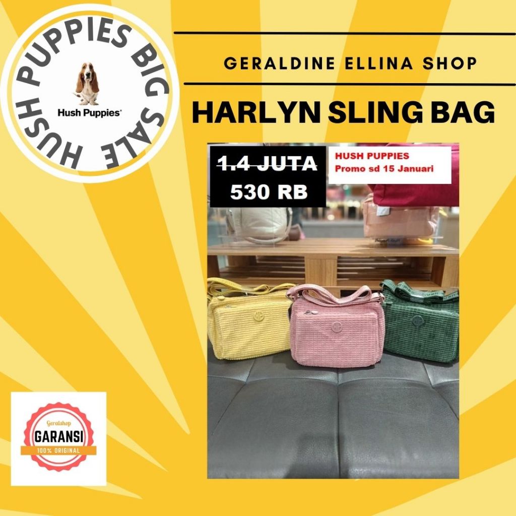 Tas selempang wanita Hush Puppies sale sling bag 100% original seri HARLYN