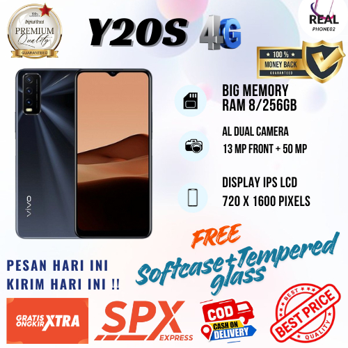 HP VIVO Y20S RAM 8 ROM 256GB Smartphone 4G LTE 6.51 Inches Dual SIM Garansi 1 Tahun