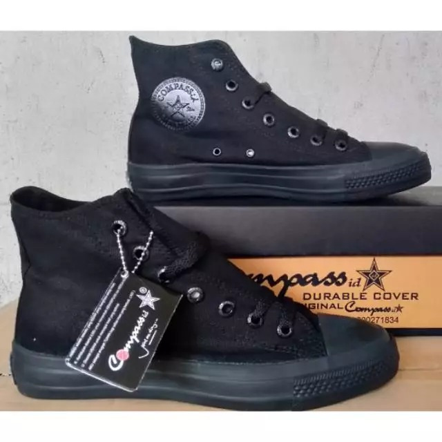 SEPATU COMPASS HITAM / SEPATU COMPASS SEKOLAH / SEPATU SEKOLAH MURAH / KODE MONO