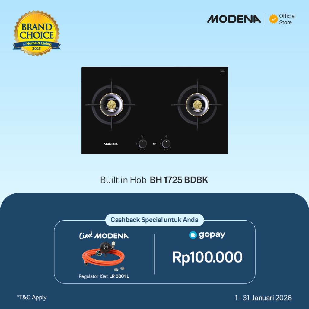 MODENA Built-in Gas Hob - BH 1725 BDBK