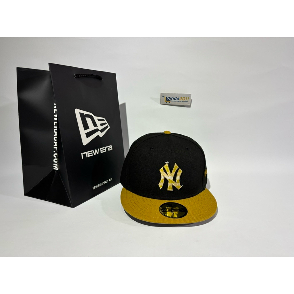 Topi NEW ERA 59Fifty Metallic Gold Logo New York Yankees FITTED Original