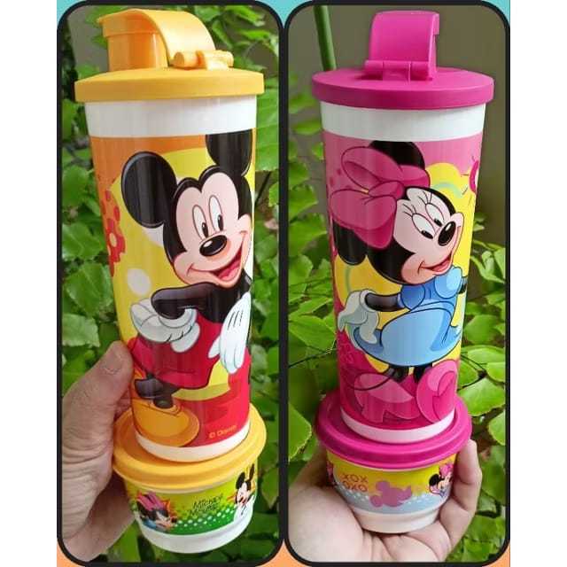 Disney mickey minnie tumbler with snack cup tupperware