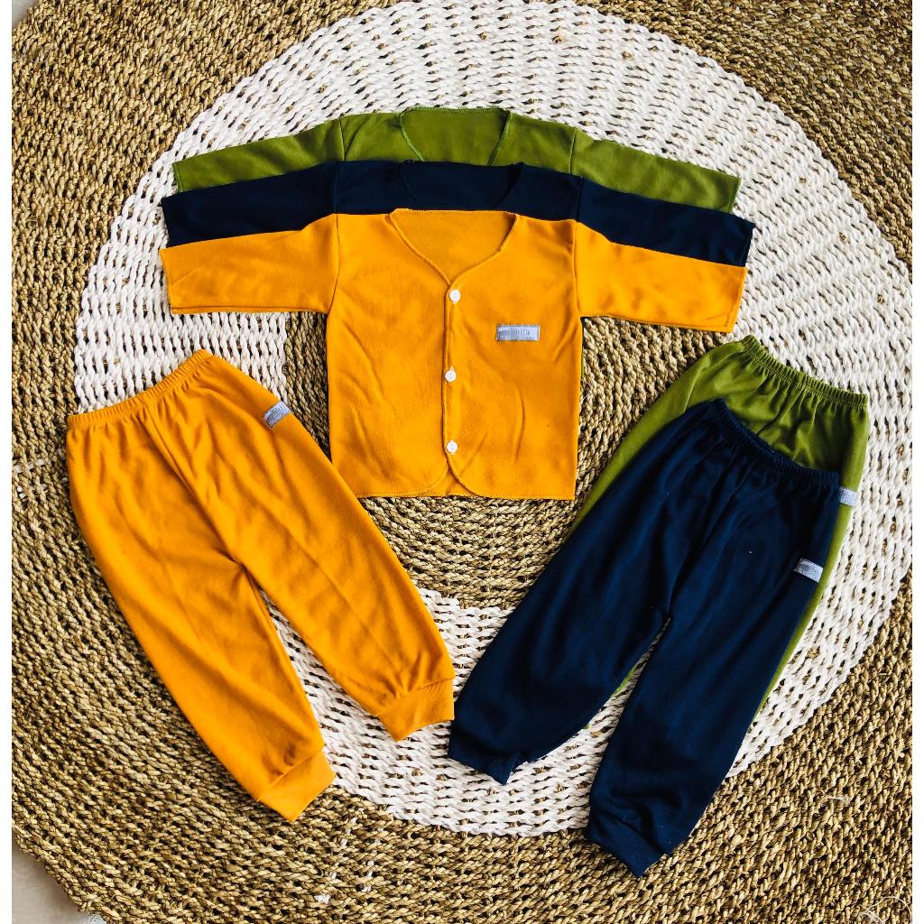 6Pcs (3stel) baju bayi lengan panjang | 3stel baju bayi baru lahir celanja panjang bayi newborn unis
