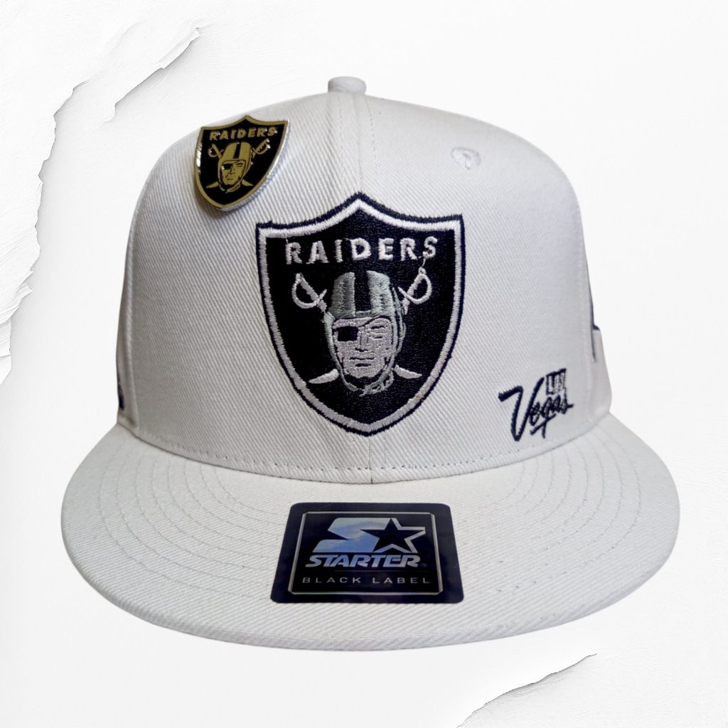 TOPI RAIDERS PUTIH BIG LOGO LAS VEGAS OAKLAND SNAPBACK KEREN