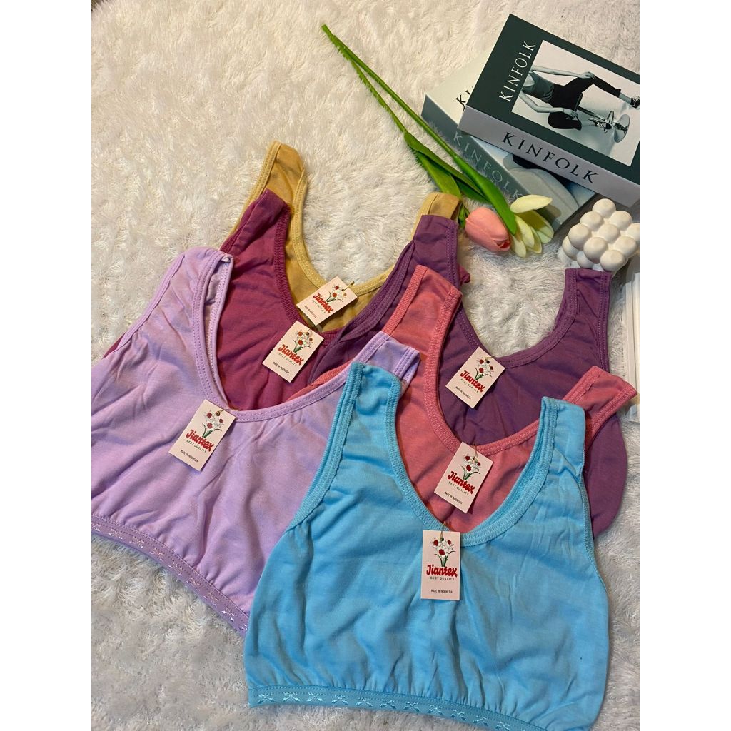 12 Pcs Miniset Motif Polos Anak Remaja SD/SMP Bra Miniset Remaja