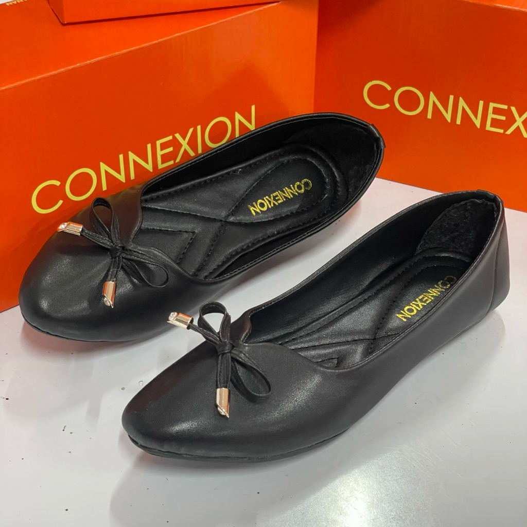 Connexion Sepatu Flat Wanita C001 Model Terbaru dengan Renda dan Desain Elegan Shoes Kerja