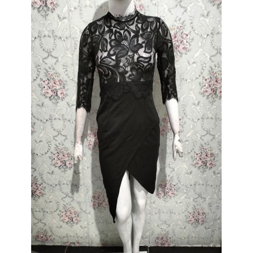 dress brokat melar ,dress penyanyi,dress  pesta hitam