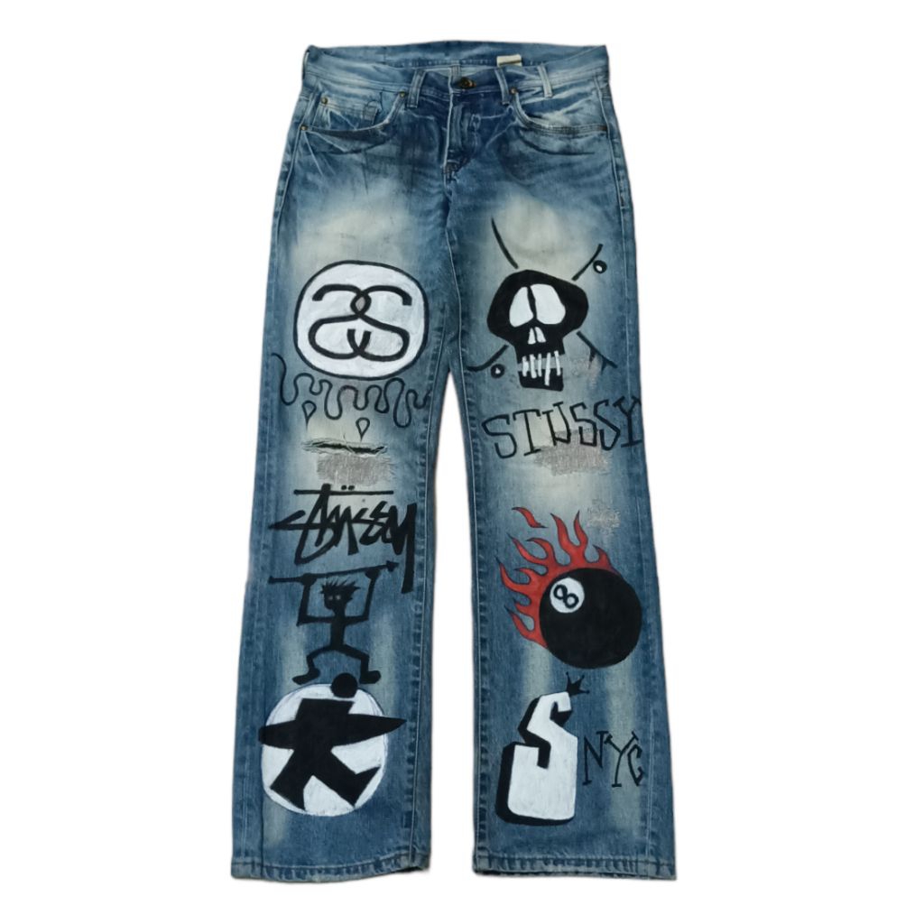 Stussy Costum painthand Jeans