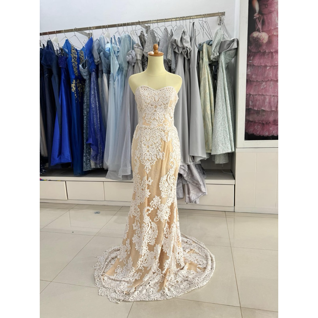 gaun mermaid brokat kemben duyung lace dress