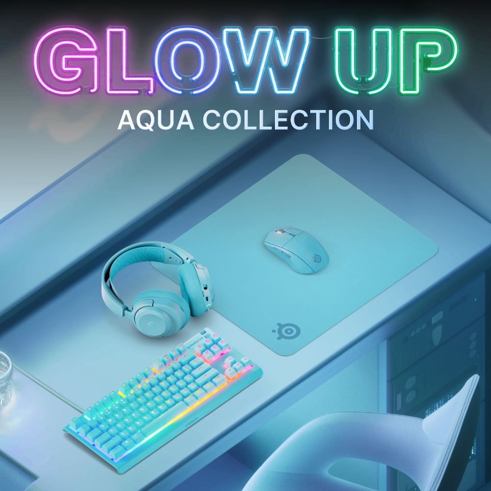 [BUNDLE SET GLOW UP] Steelseries Nova 3P Wireless Gaming Headset + Apex 3 TKL + Rival 3 Gen 2 + QCK 