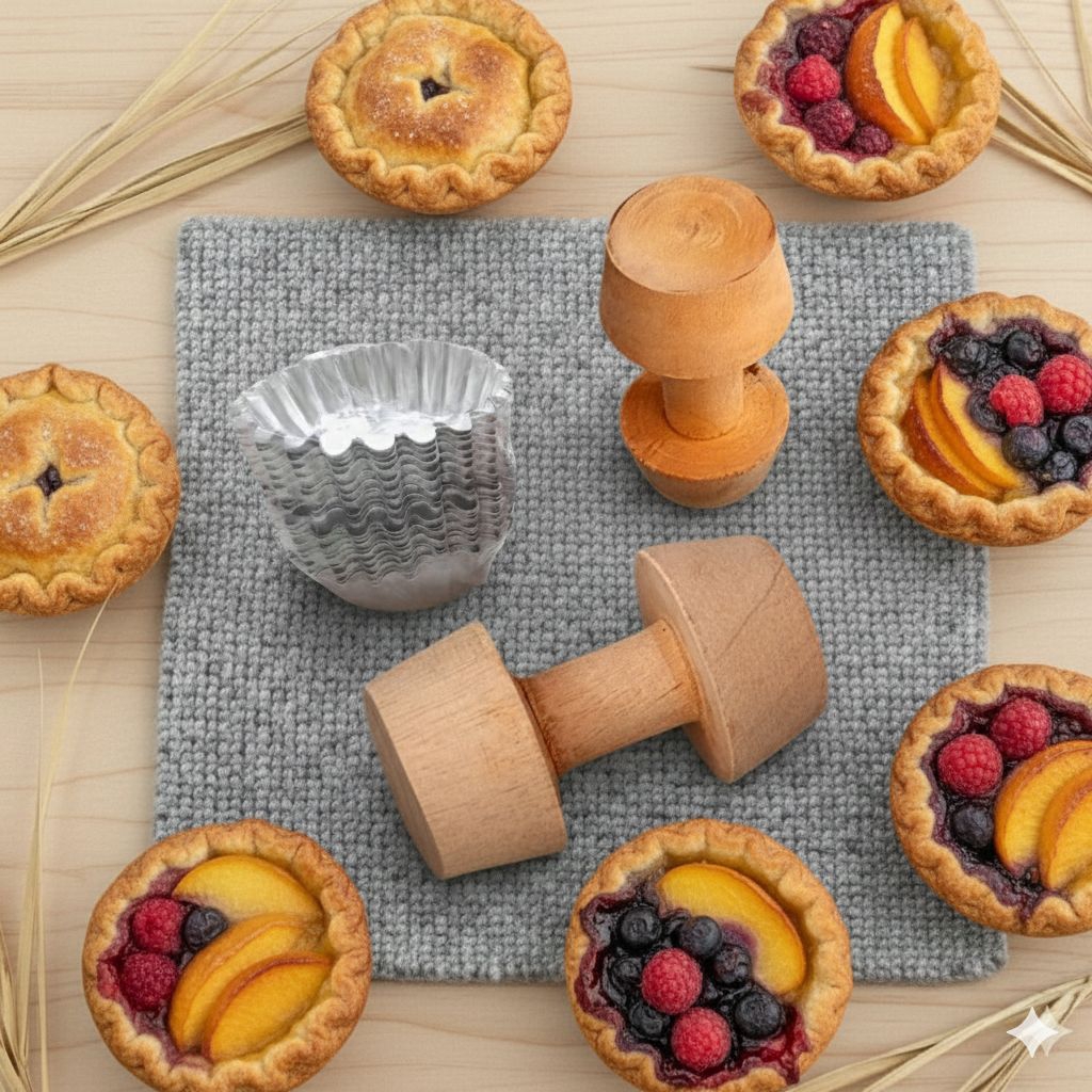 Isi 20 pcs cetakan kue pie buah sus mini material bahan aluminium