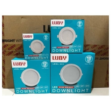 LUBY LBDL-201 LAMPU DOWNLIGHT LED PANEL LUBY SLIM COB BULAT INBOW DIBOBOK 5W 9W 12W 18W 24W LUBY LBD
