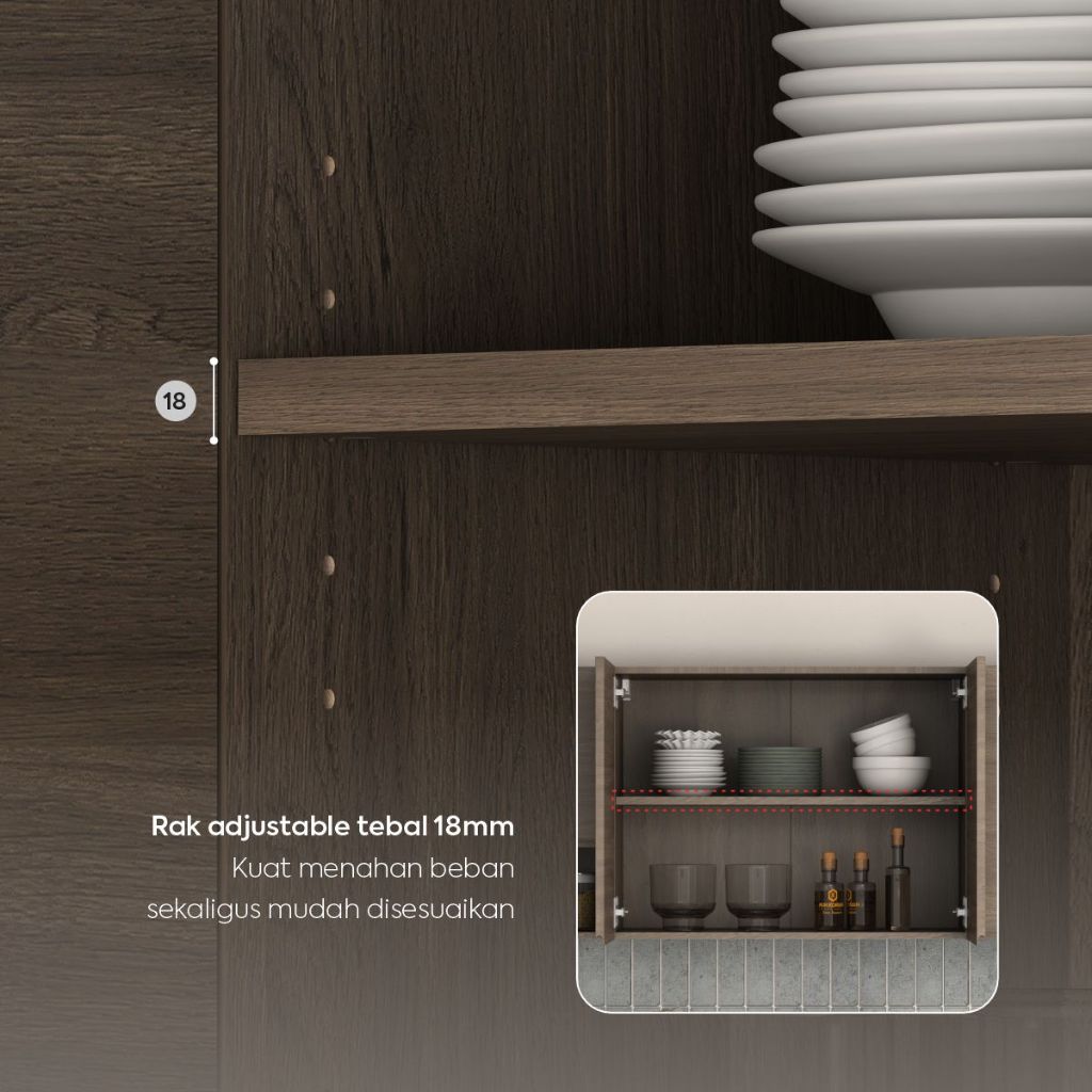 PRO DESIGN EUREKA WU 60F RB KITCHEN SET / RAK DAPUR / RAK DINDING / LEMARI DAPUR