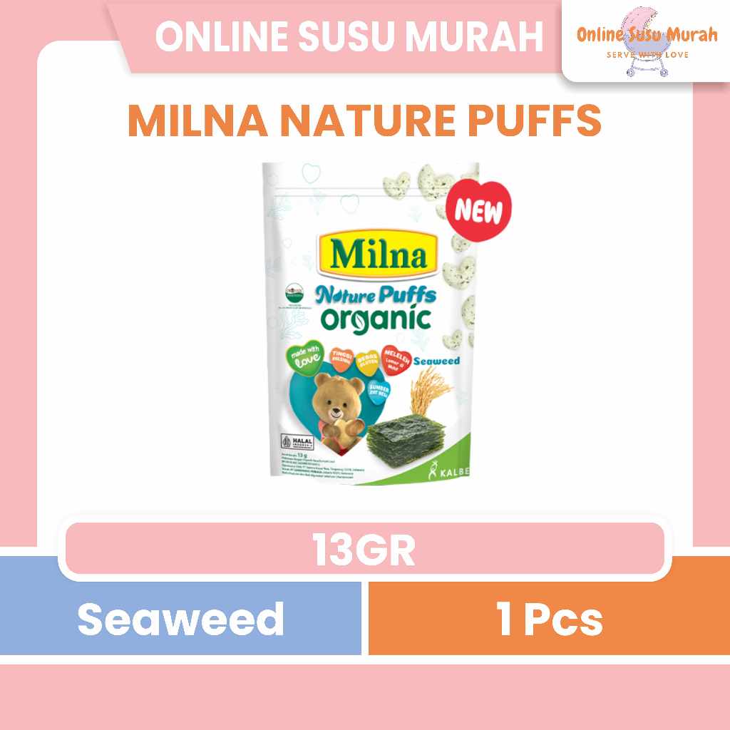 MILNA NATURE PUFFS ORGANIC SEAWEED 13 GR CAMILAN BAYI PRLA