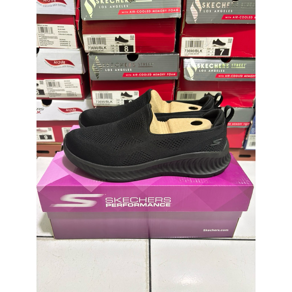 SIZE 37,37,5 SEPATU SKECHERS GO WALK NOW FULLBLACK WOMEN ORIGINAL