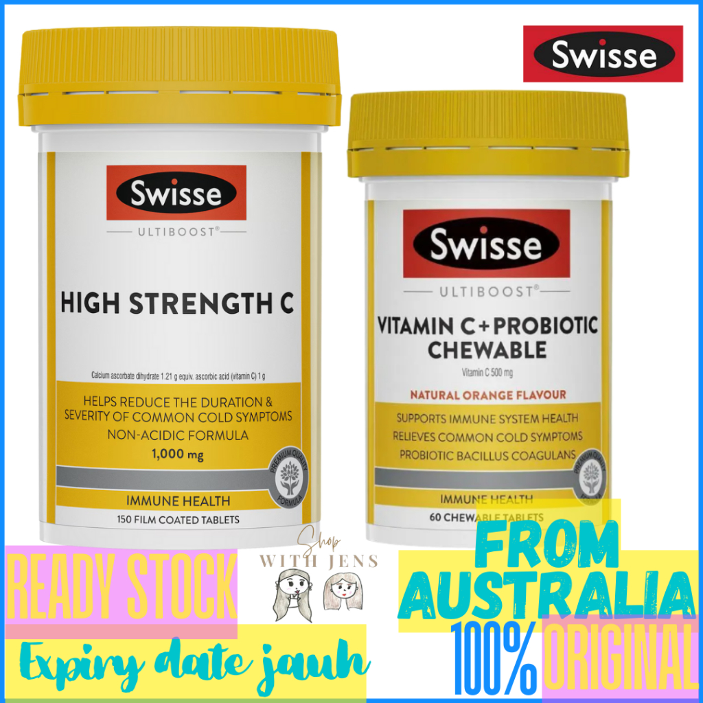 Swisse Ultiboost High Strength C 150 Tablets / Swisse Vitamin C + Probiotic Chewable 60 Chewable Tab