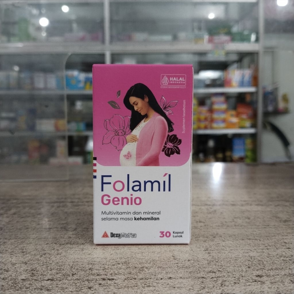 Folamil Genio 30 Kapsul Lunak - suplemen kehamilan
