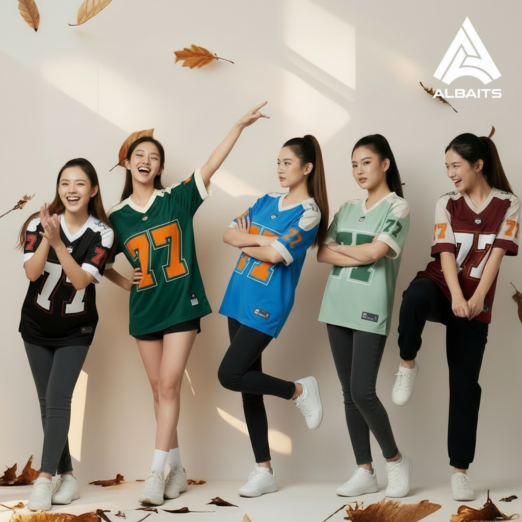 (Bisa COD) ALBAITS 77 Full Color Jersey Bisa Custom Nama dan Nomor Baju / Outfit Streetwear Oversize