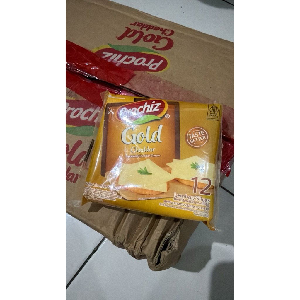 Keju Prochiz Gold Slice 12's (1 KARTON) Keju Lembar Termurah