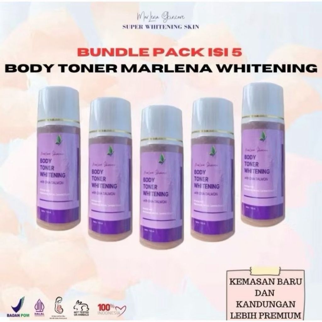 5 PCS) TONER MARLENA KELUPAS BADAN BPOM Mengangkat Sel Kulit Mati