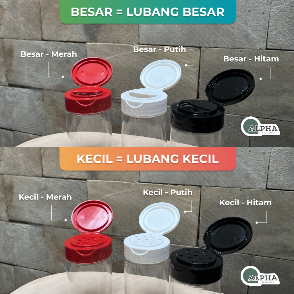 BESTPROMO Toples BonCabe 140 ml - Botol Bumbu Dapur Lada Garam Kormik Plastik Lubang Besar Kecil