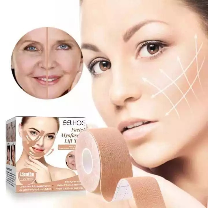 EELHOE Facial Lift Tape V Shaped Face Lift Tape Face Tape Mata Anti Sagging Facial Tightening Band