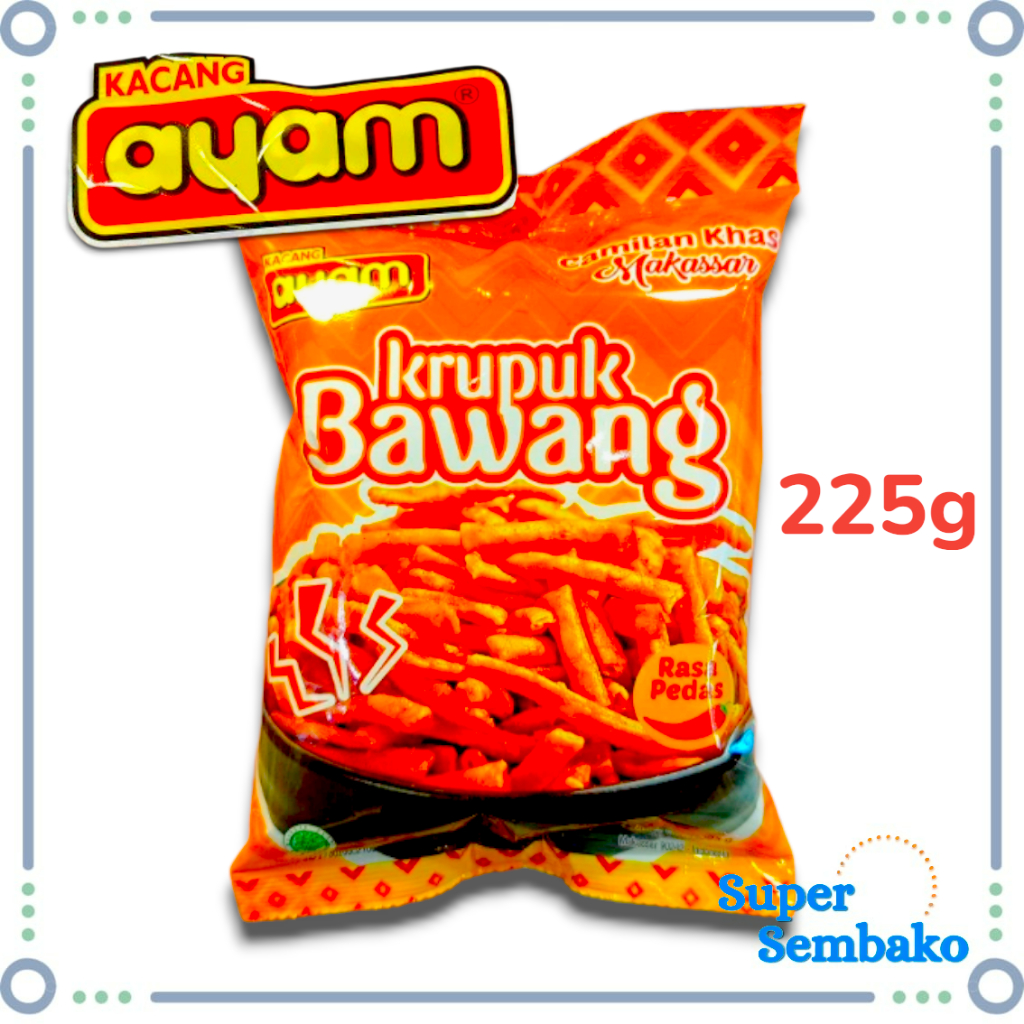 Snack Stik Kerupuk Bawang Cap Kacang Ayam Rasa Pedas 225g Oleh Oleh Khas Makassar Grosir Murah