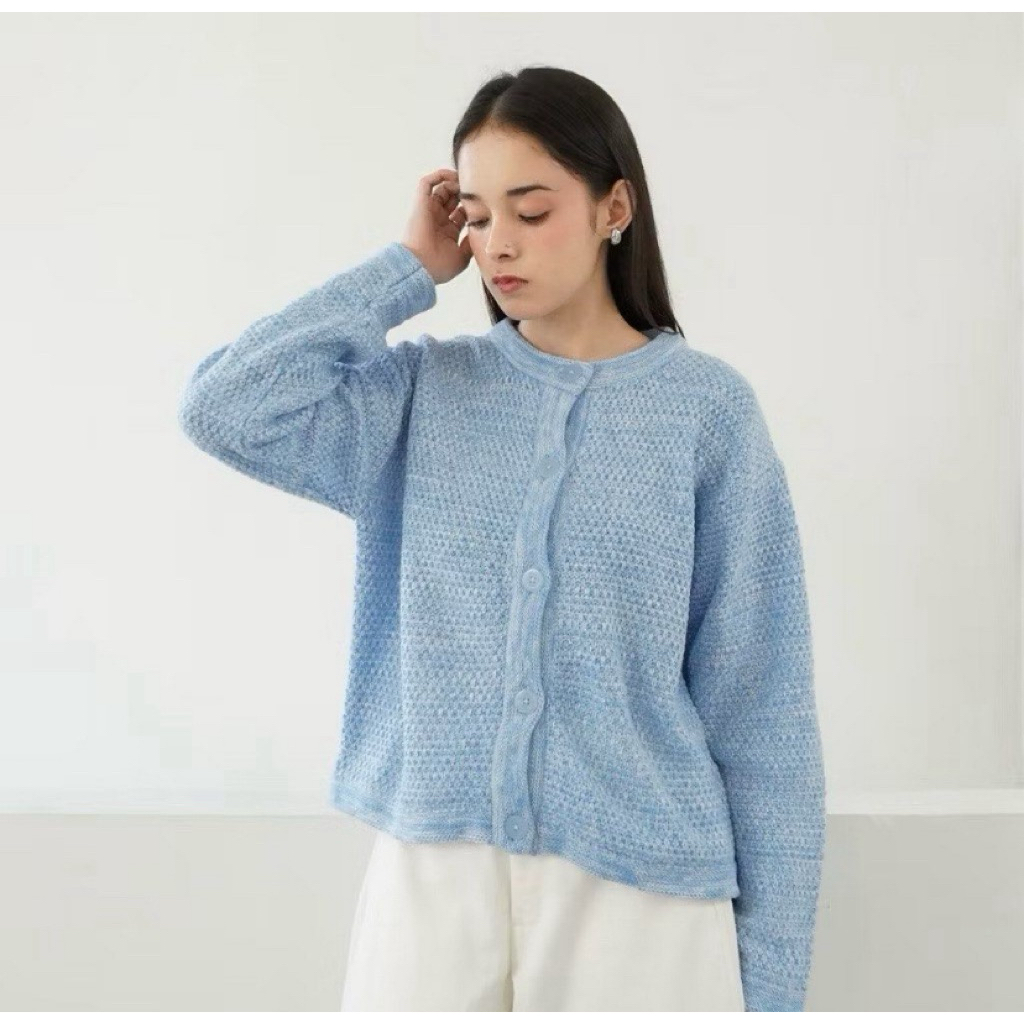 Preloved Knit Cardigan SHOPINKAE - revis cloud blue