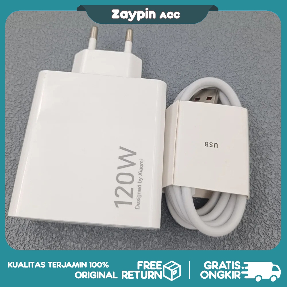 Charger Cepat Xiaomi 120W - Pengisian Daya Cepat, Kompatibel dengan Xiaomi, Original