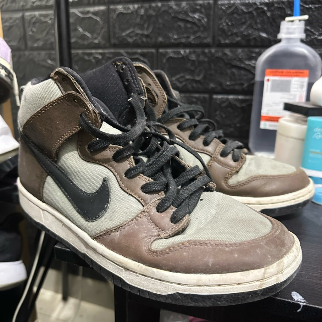 preloved nike zoom air air jordan coklat abu