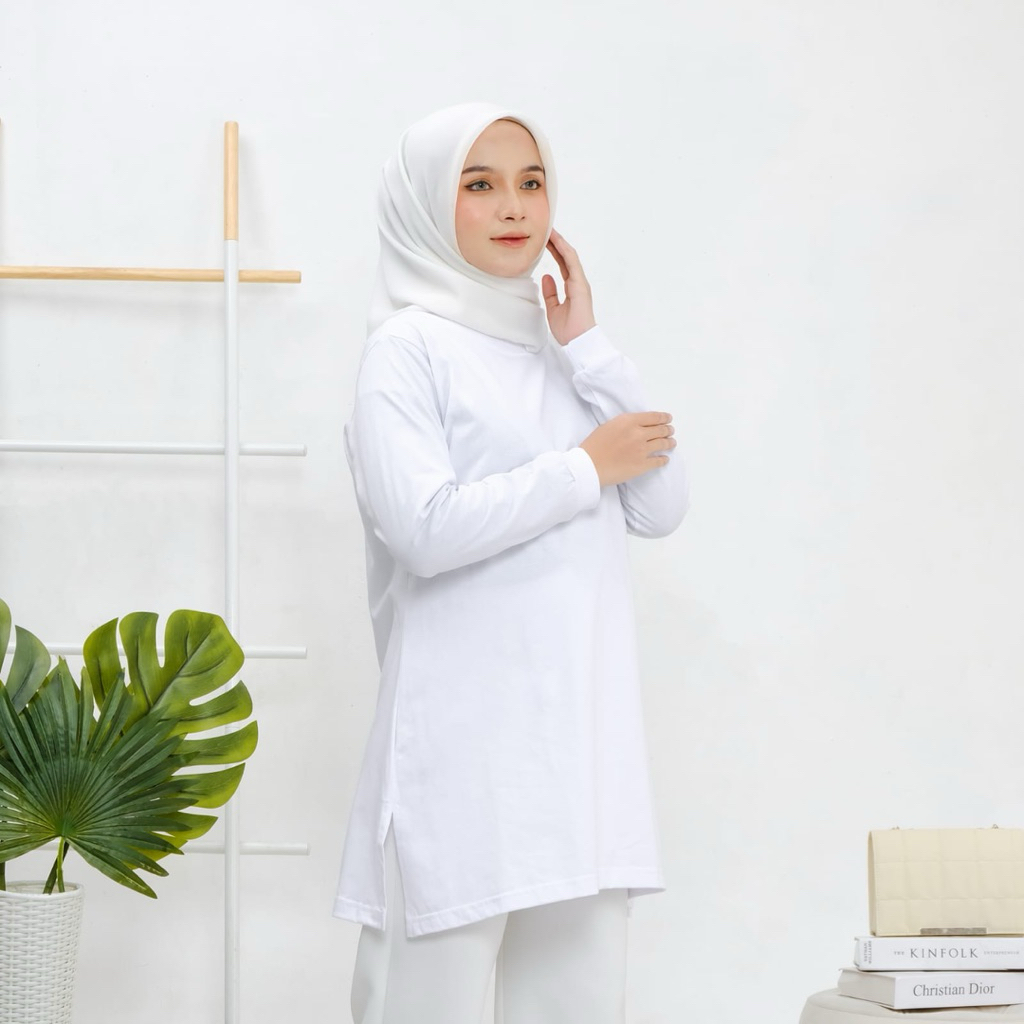 Atasan Tunik Wanita / Kaos Tunik Polos / Tunik Kekinian / Kaos Tunik Panjang / Tunik Lengan Panjang
