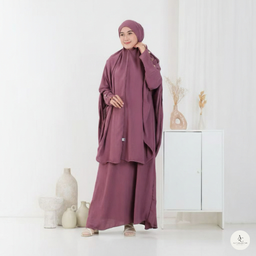 Amira Abaya Gamis Umroh Set Khimar Free Cadar Bandana Gamis Syar'i Pengajian
