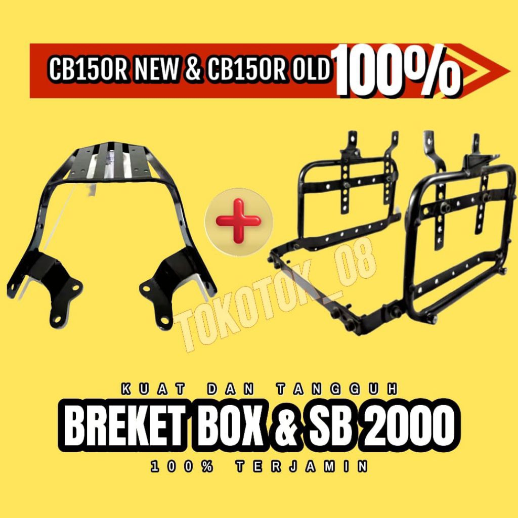 Paket komplit Breket Top Box dan Breket BOX samping SB 2000 CB150R NEW/OLD Fullset Fittingan Stabili