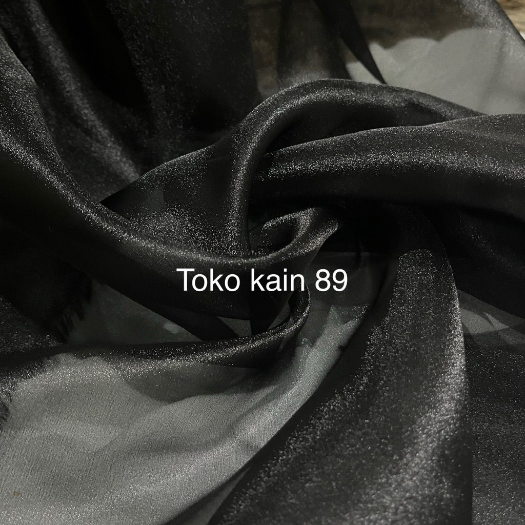 Kain Organza Crystal Metalik Pasir Glitter Lebar 1,5 Meter