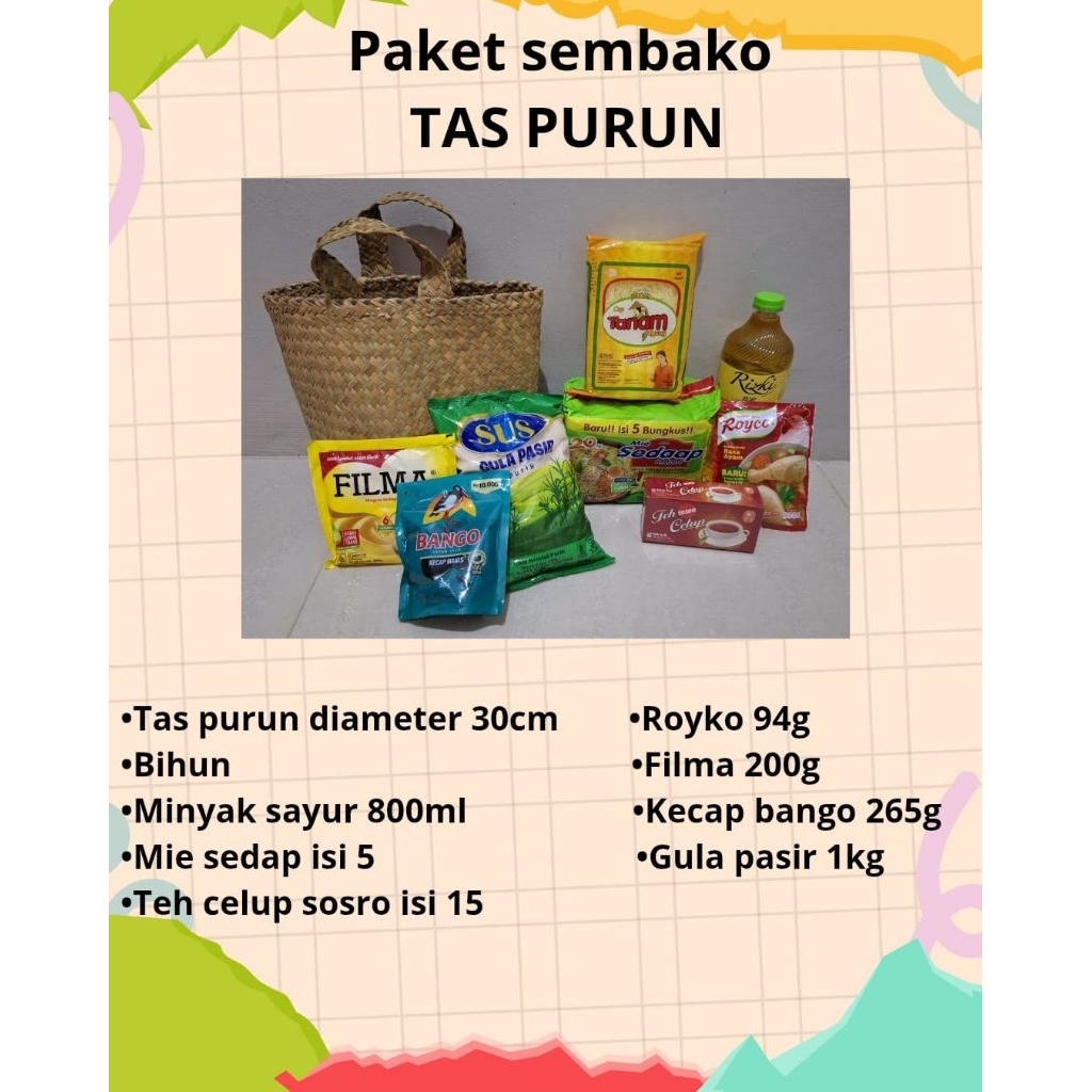 paket sembako tas purun